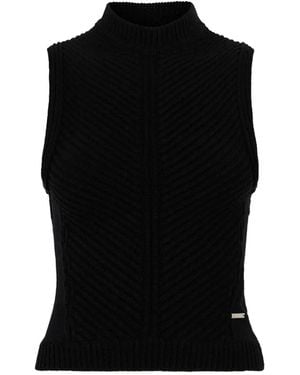 DSquared² Après Ski Ribbed-Knit Wool Top - Black