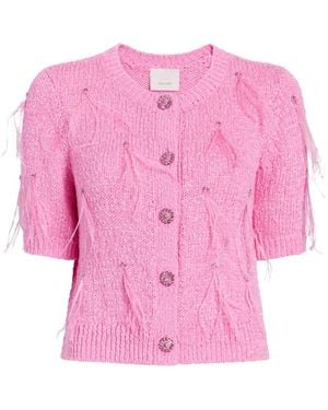 Cinq À Sept Cárdigan Coralie Con Plumas - Rosa