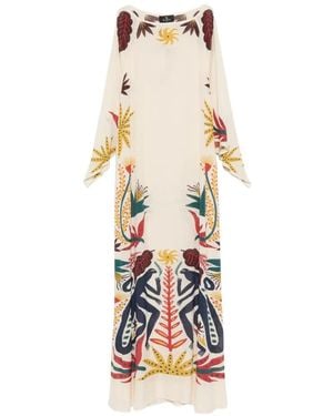 Etro Vestido Largo Con Estampado Gráfico - Blanco