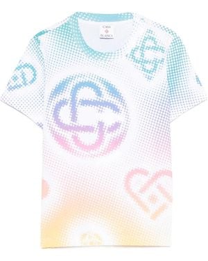 CASABLANCA Halftone Fitted T-Shirt - Blue