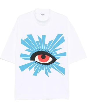 House of Errors Graphic-Print High-Neck T-Shirt - White