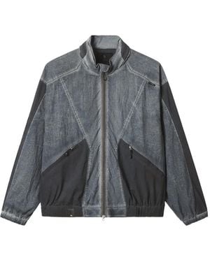 FIVE CM Paneled Zip-Up Windbreaker - Gray