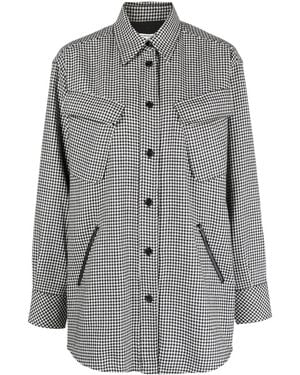 Iceberg Houndstooth-Pattern Shirt Jacket - Grey