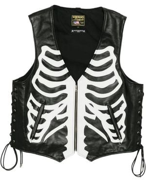 Mastermind Japan X Vanson Bones Sleeveless Jacket - Black