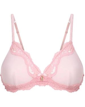 Moschino Lace-Trim Triangle Bra - Pink