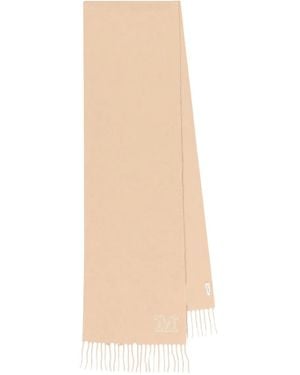 Max Mara Écharpe Brodée À Franges - Blanc