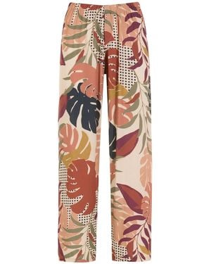 Amir Slama Palm Leaf Print Straight Trousers - Multicolour