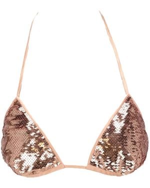 Tom Ford Sequin-Embellished Triangle Bra - Natural