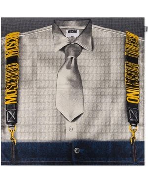 Moschino Fular con camisa estampada - Blanco
