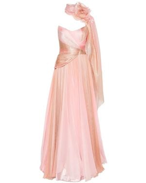 IRIS SERBAN Nur Pleated Draped Gown - Pink