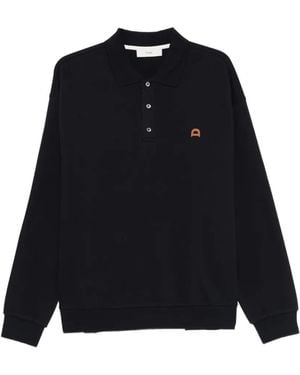 DUNST Button Logo Polo Shirt - Blue