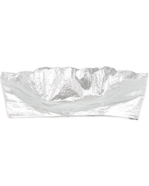 MEDEA Metallic-Effect Cropped Top - White