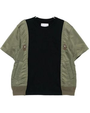 Sacai コットンブレンド Tシャツ - ブラック