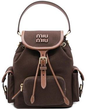 Miu Miu Canvas Leather Backpack - Black