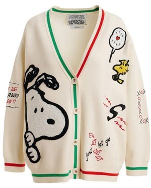 Essentiel Antwerp Peanuts Motif Cardigan - Natural