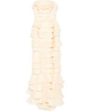 Saiid Kobeisy Organza-Kleid im Layering-Look - Weiß
