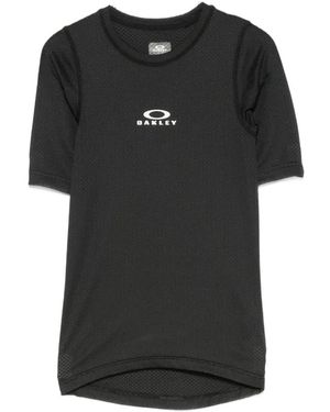 Oakley Logo-Print Mesh T-Shirt - Black