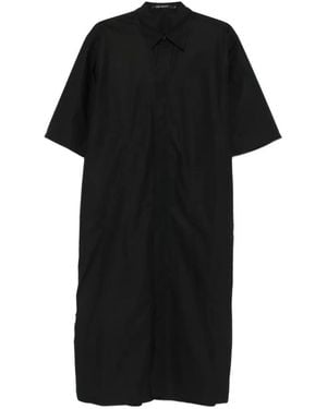 Sofie D'Hoore Vestido Camisero Midi De Manga Corta - Negro