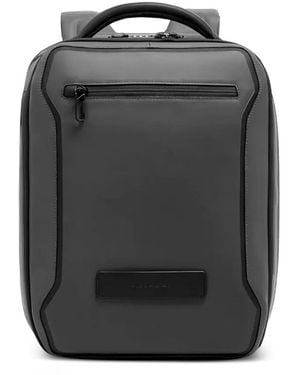 Piquadro Expandable 14-Inch Logo-Plaque Combination-Lock Backpack - Black