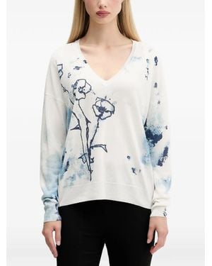 Desigual Helsinki V-Neck Sweater - White