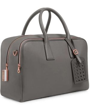 Aviteur Bolso Weekend Cristallo Mediano De Piel - Gris