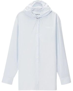 Alexander Wang Striped Drawstring Shirt - White