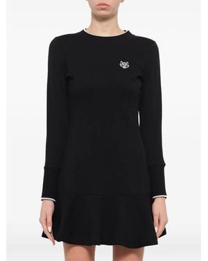 KENZO Tiger-Patch Mini Dress - Black