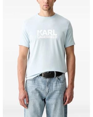 KARL LAGERFELD Logo-Print T-Shirt - Blue