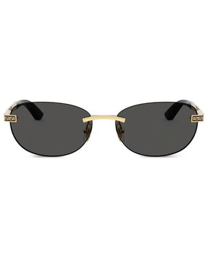Versace Greca-Pattern Rimless Sunglasses - Metallic
