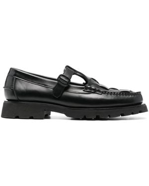 Hereu Soller Interwoven-Design Leather Loafers - Black