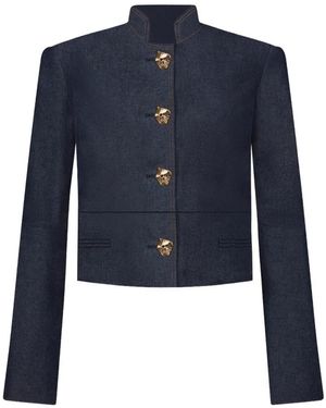 Violante Nessi Vicente Stand Collar Button Jacket - Blue