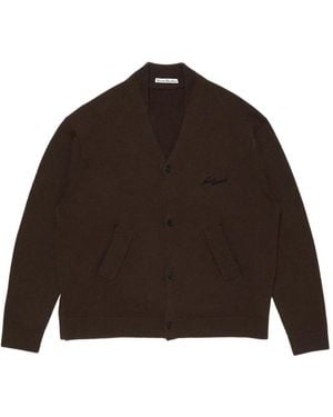 Acne Studios Cardigan Mit Logo-Stickerei - Braun