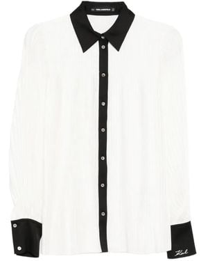 KARL LAGERFELD Pleated Shirt - White