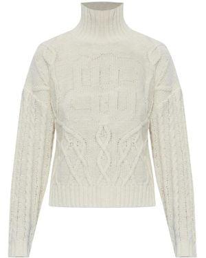 Munthe Jersey De Punto De Ochos Con Cuello Alto - Blanco