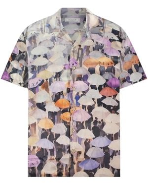 flâneur Umbrella-Print Shirt - Grey
