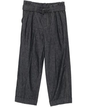 Brunello Cucinelli Belted Pleated Jeans - Grey