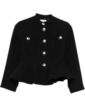 Sandro Peplum-Hem Jacket - Black