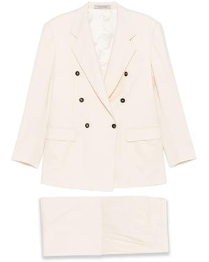 Tagliatore T-Loreley19B Double-Breasted Pocket Suit - Natural