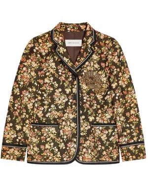 Dries Van Noten Blazer A Fiori - Metallizzato