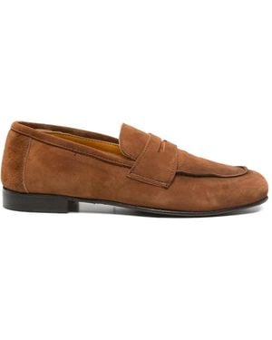 F.LLI RENNELLA Suede Penny Loafers - Brown