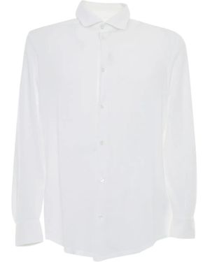 Fedeli Long-Sleeved Cotton Shirt - White