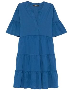 Weekend by Maxmara Wkdsaggina V-Neck Mini Dress - Blue