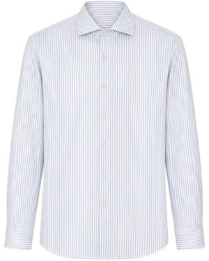 Xacus Striped Long-Sleeve Shirt - White