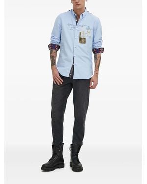 Desigual Frayed-Hem Jeans - Blue