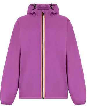 K-Way Le Vrai 4.0 Claude Hooded Zip-Up Jacket - Purple
