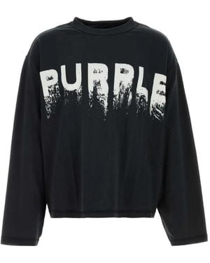 Purple Brand Fallout Logo-Print T-Shirt - Black