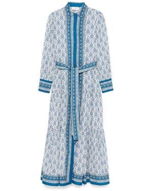 MC2 Saint Barth Long Cotton Chemisier Dress - Blue