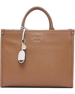 Liu Jo Charm-Detail Tote Bag - Brown