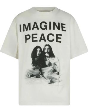 Le Mont St Michel Imagine Peace Crew-Neck T-Shirt - White