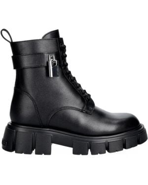Love Moschino Padlock-Detail Chunky-Sole Boots - Black